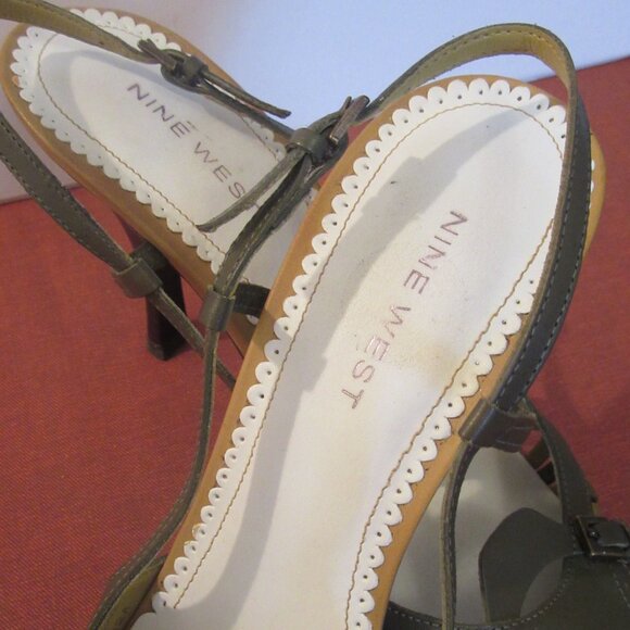 NINE WEST Summer Leather SlingBack Pumps, size 8M - Picture 1 of 10